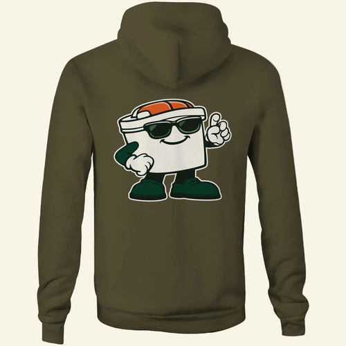 Captain Cassy Hoodie - Army - Back - The Cassette Crew