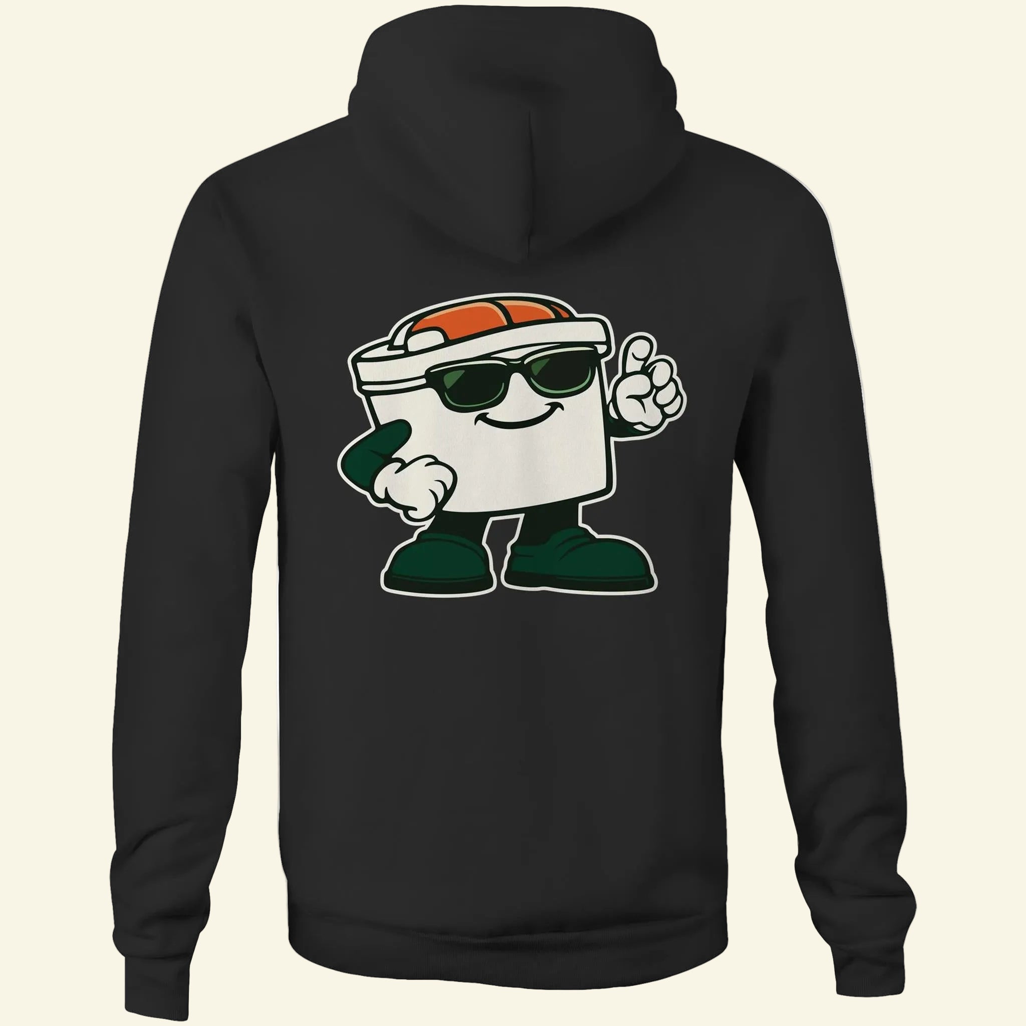 Captain Cassy Hoodie - Black - Back - The Cassette Crew