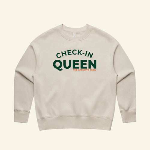 Check-in Queen Crew - Black - Front - The Cassette Crew