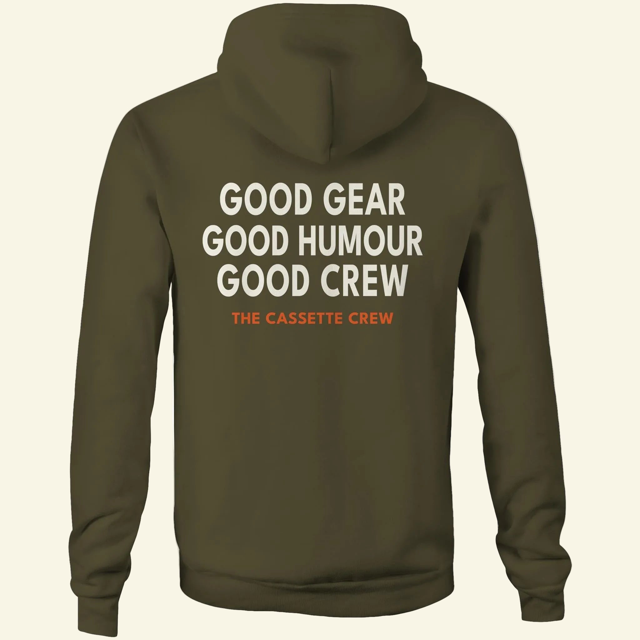Good Crew Hoodie - Army - Back - The Cassette Crew