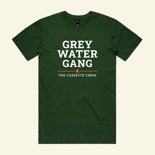 Grey Water Gang Tee - The Cassette Crew - Forest Green - Premium RV and caravan lifestyle apparel