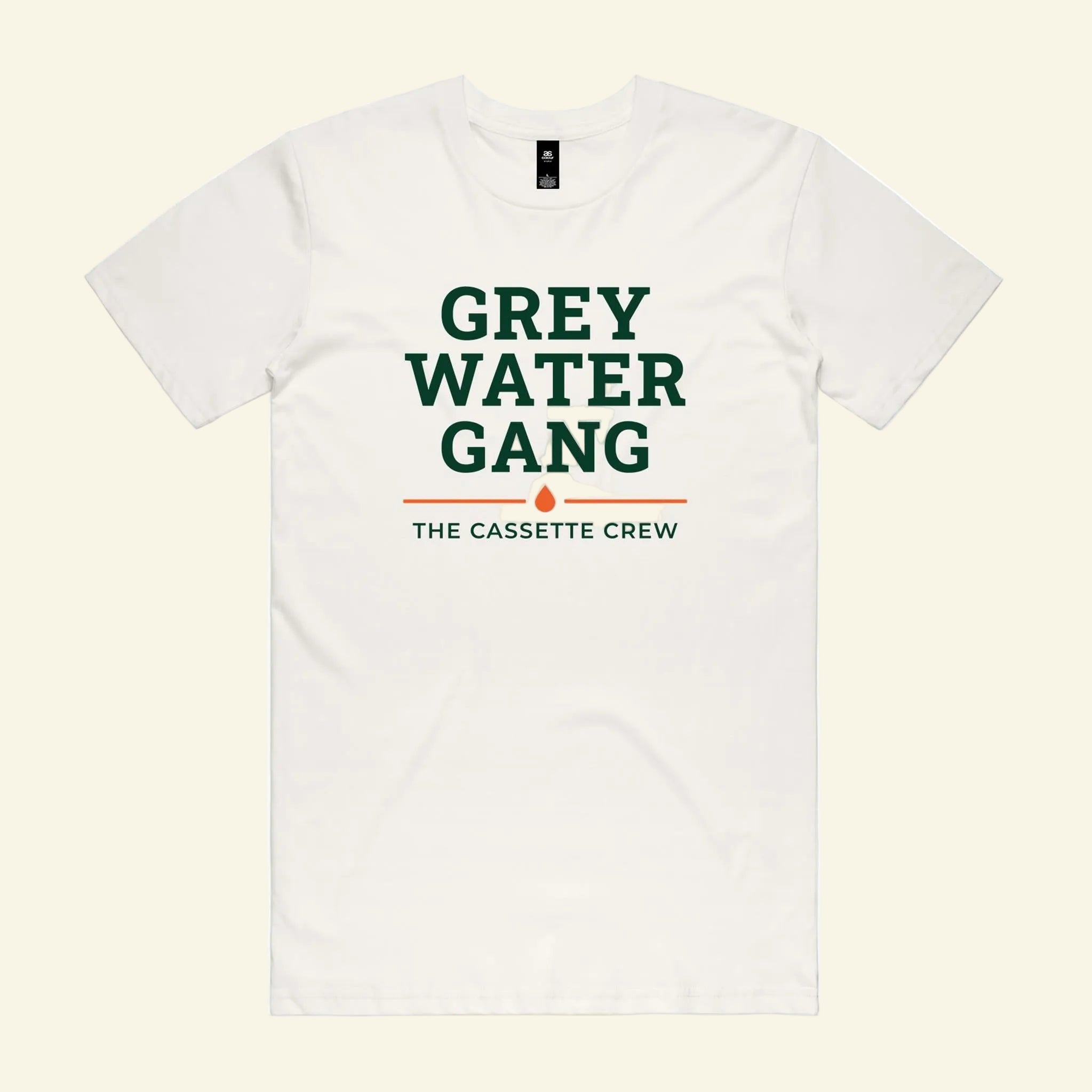 Grey Water Gang Tee - The Cassette Crew - Natural - Premium RV and caravan lifestyle apparel