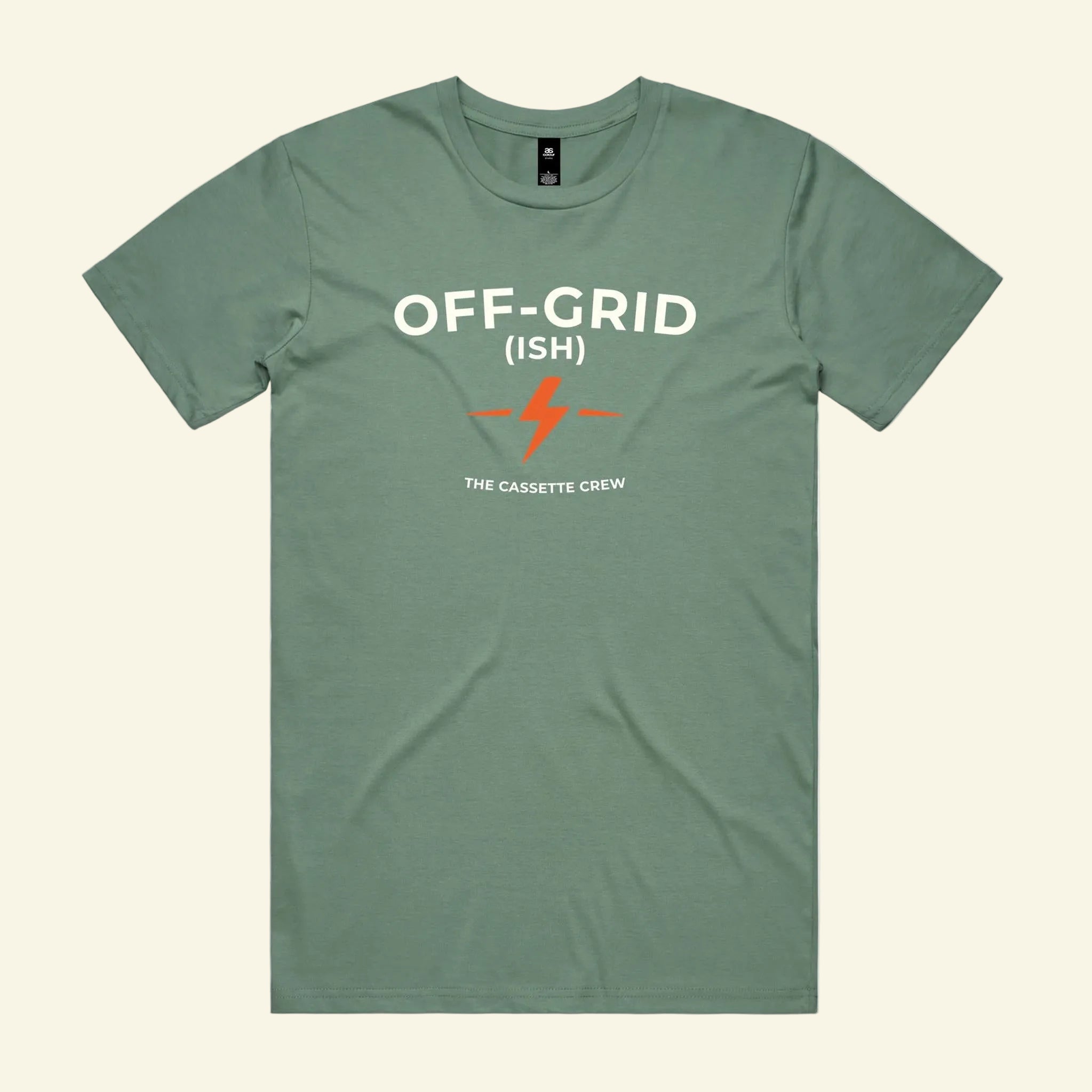 Off-Grid (ish) Tee - The Cassette Crew - Sage - Premium RV and caravan lifestyle apparel