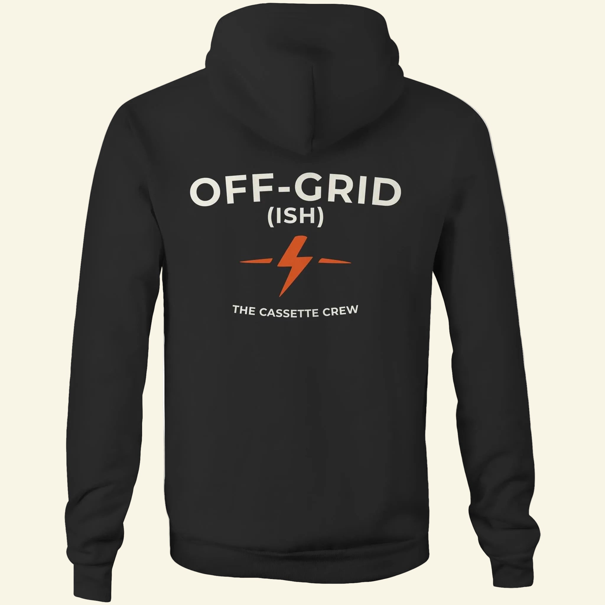 Off-Grid (ish) Hoodie - Black - Back - The Cassette Crew