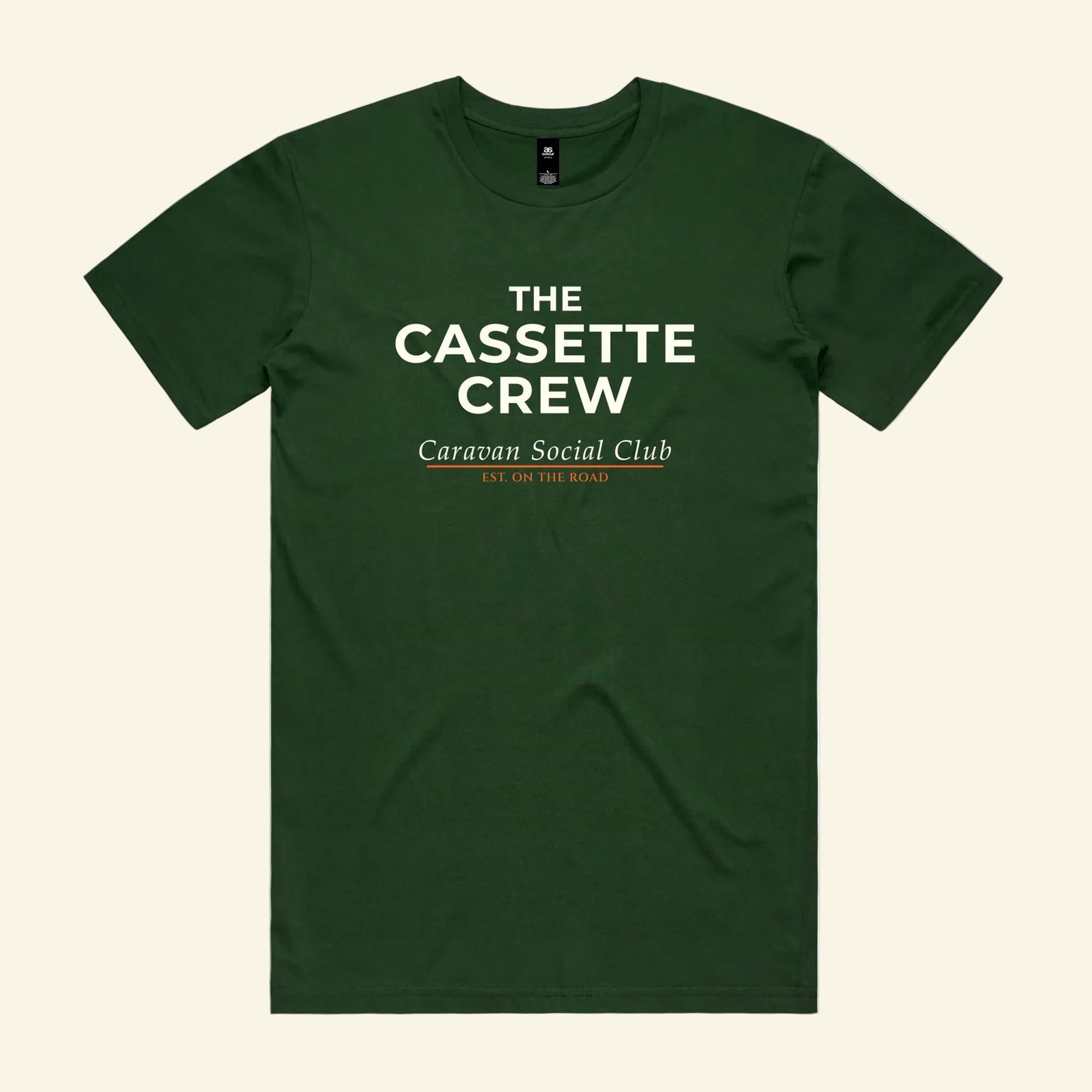 Social Club Tee - The Cassette Crew - Forest Green - Premium RV and caravan lifestyle apparel