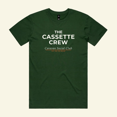 Social Club Tee - The Cassette Crew - Forest Green - Premium RV and caravan lifestyle apparel