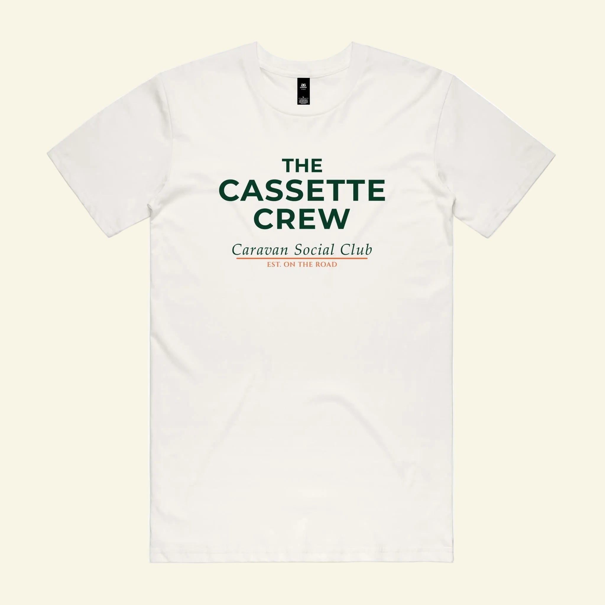 Social Club Tee - The Cassette Crew - Natural - Premium RV and caravan lifestyle apparel