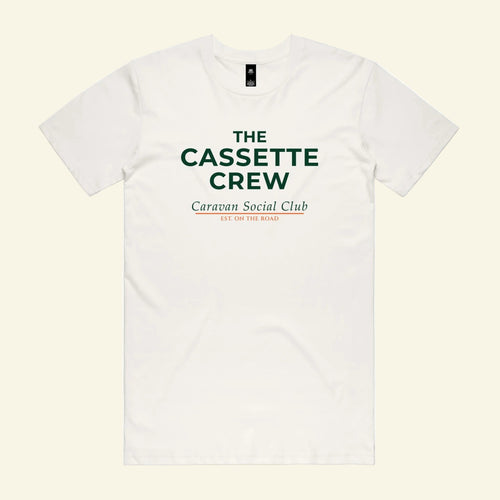 Social Club Tee - The Cassette Crew - Natural - Premium RV and caravan lifestyle apparel