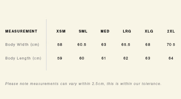 The Cassette Crew - Womans Crew Sweater - Size Guide